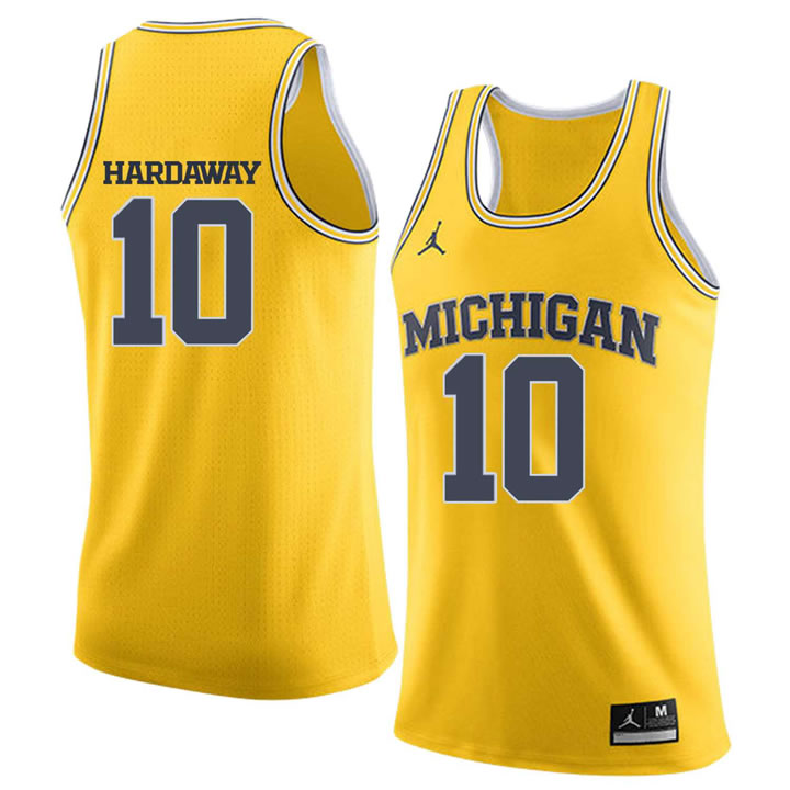 University of Michigan #10 Tim Hardaway Jr. Yellow College Basketball Jersey